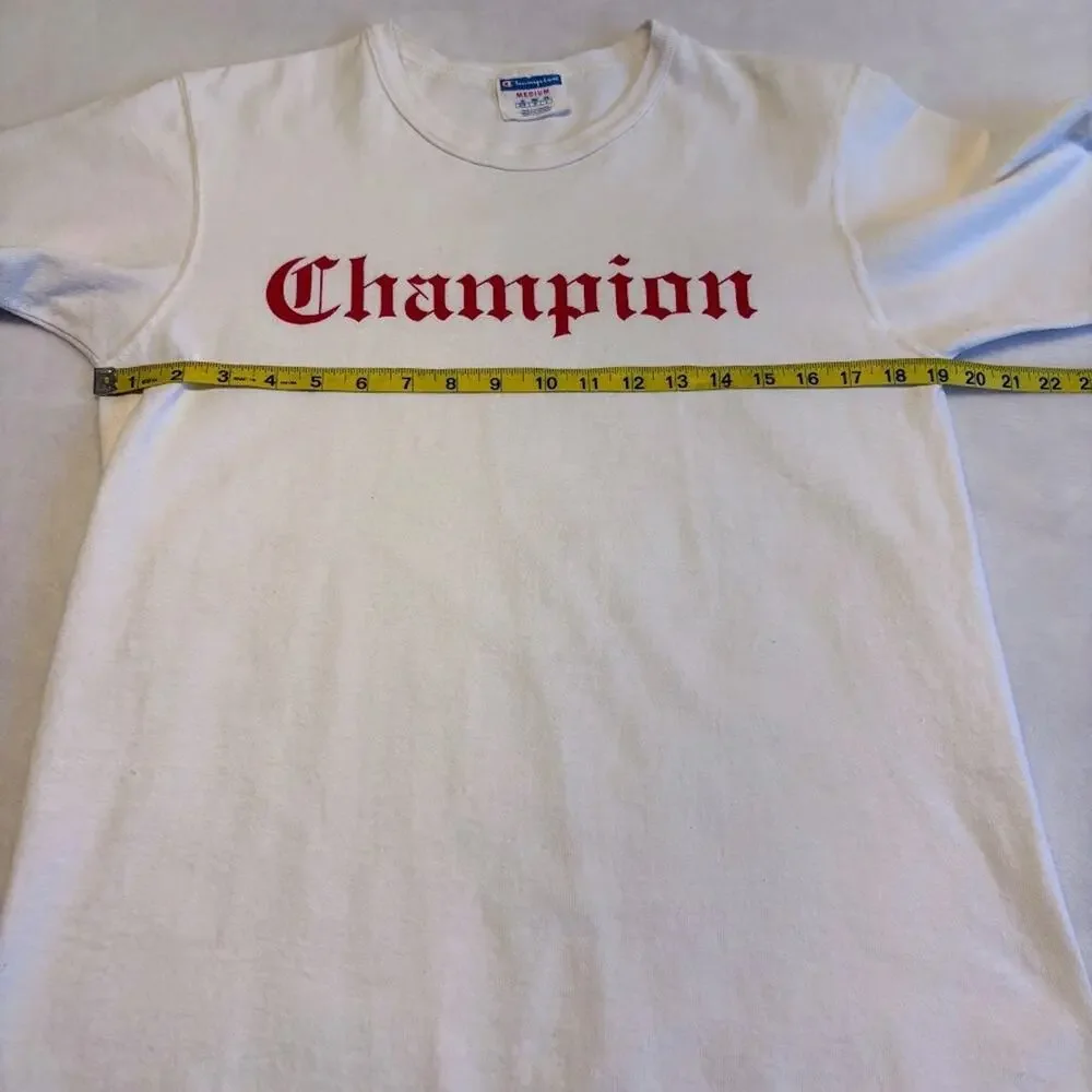 Champion Urban Outfitters T Shirt Old English Fancy Font Logo T Shirt Size M - Picture 8 of 9